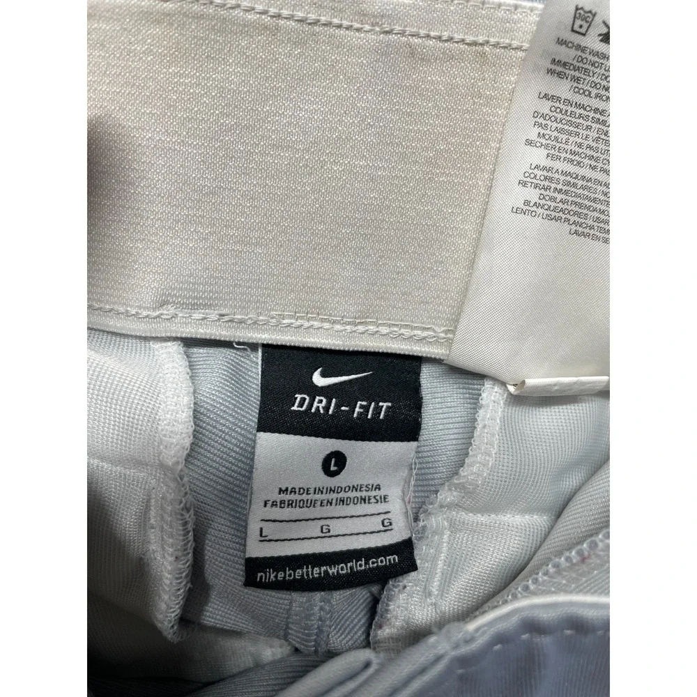 Nike Dri Fit Core Baseball Pants Boys Large Gray Logo Reinforced Knees Slim Fit
